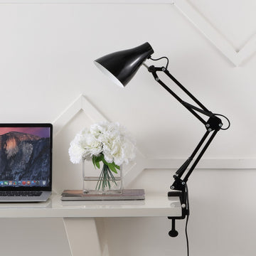 Odile 28.5" Classic Industrial Adjustable Articulated Clamp-On LED Task Lamp - JONATHAN Y